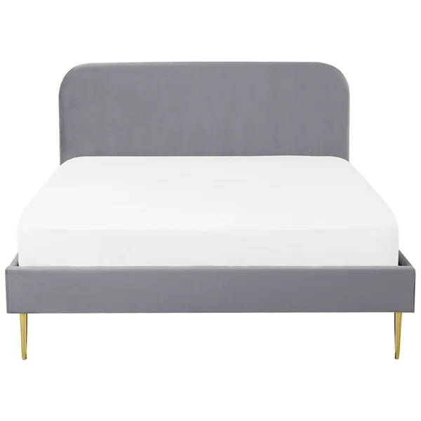 Bed Velvet FLAYAT 180 x 200 cm (EU Super King) Grey
