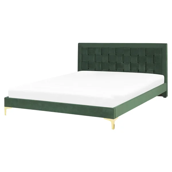 Bed Velvet LIMOUX 160 x 200 cm (EU King Size) Dark Green