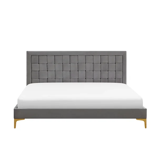 Bed Velvet LIMOUX 180 x 200 cm (EU Super King) Grey