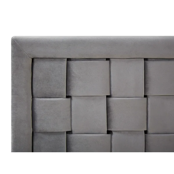 Bed Velvet LIMOUX 180 x 200 cm (EU Super King) Grey