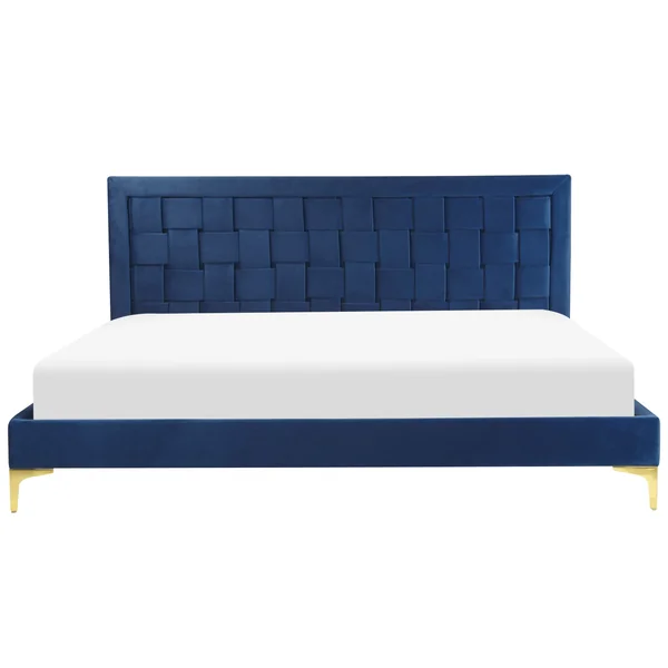 Bed Velvet LIMOUX 180 x 200 cm (EU Super King) Navy Blue