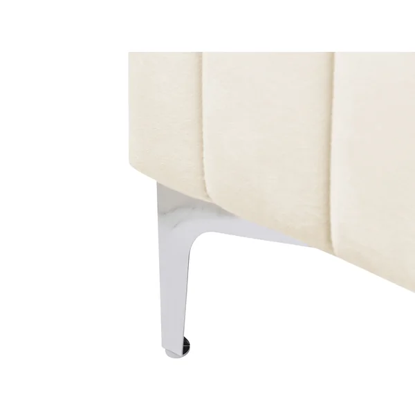Bed Velvet LUNAN 160 x 200 cm (EU King Size) Light Beige