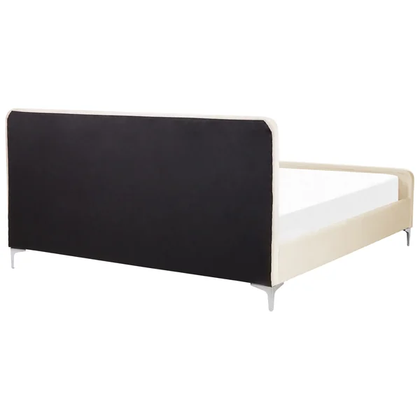 Bed Velvet LUNAN 180 x 200 cm (EU Super King) Light Beige