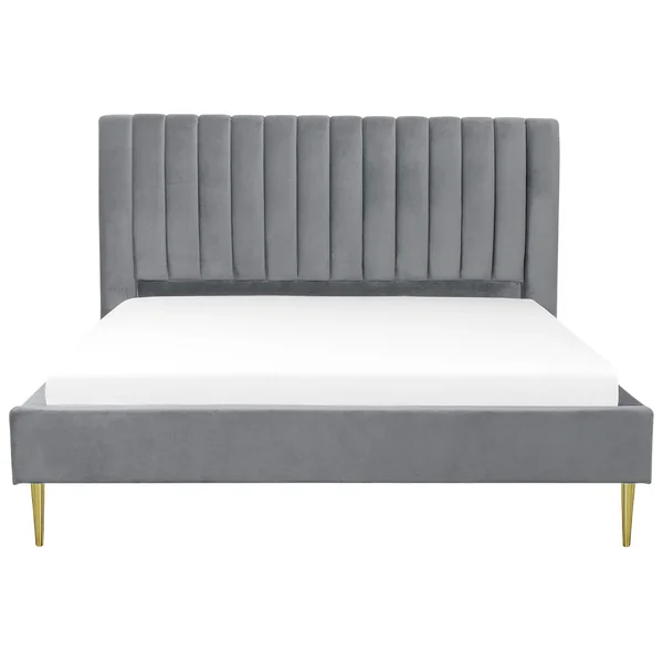 Bed Velvet MARVILLE 180 x 200 cm (EU Super King) Grey