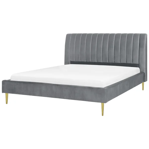 Bed Velvet MARVILLE 180 x 200 cm (EU Super King) Grey