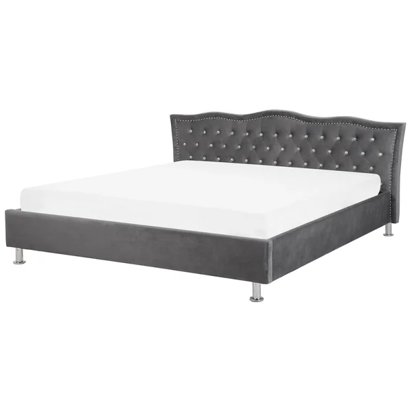Bed Velvet METZ 180 x 200 cm (EU Super King) Dark Grey