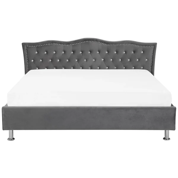 Bed Velvet METZ 180 x 200 cm (EU Super King) Dark Grey
