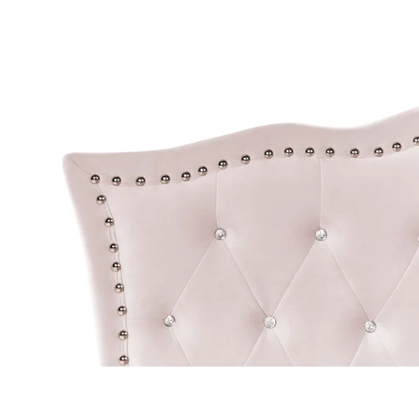 Bed Velvet METZ 90 x 200 cm (EU Single) Pastel Pink