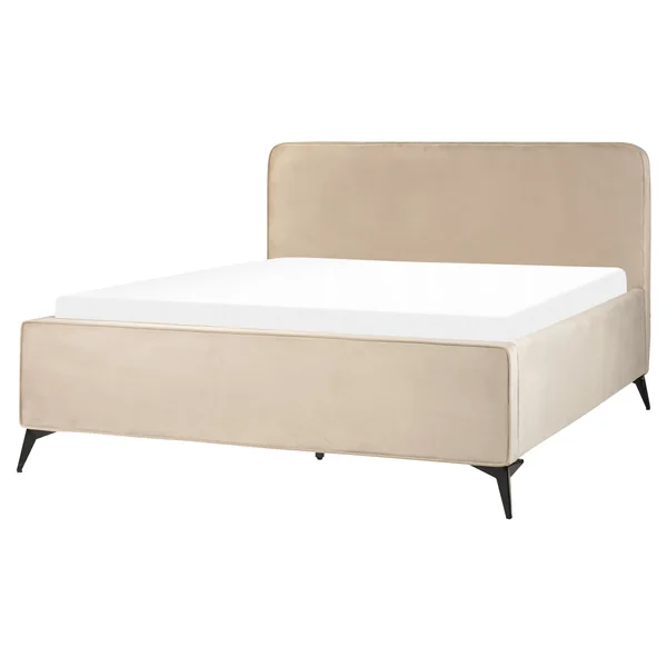 Bed Velvet VALOGNES 160 x 200 cm (EU King Size) Taupe