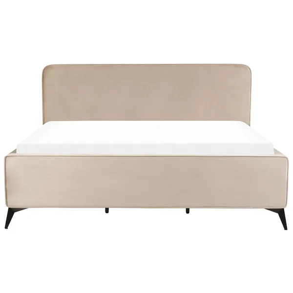 Bed Velvet VALOGNES 180 x 200 cm (EU Super King) Taupe