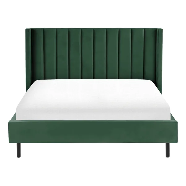 Bed Velvet VILLETTE 160 x 200 cm (EU King Size) Dark Green