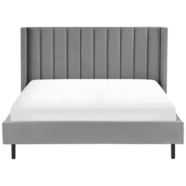 Bed Velvet VILLETTE 180 x 200 cm (EU Super King) Grey