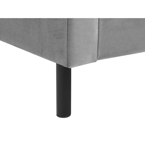 Bed Velvet VILLETTE 180 x 200 cm (EU Super King) Grey