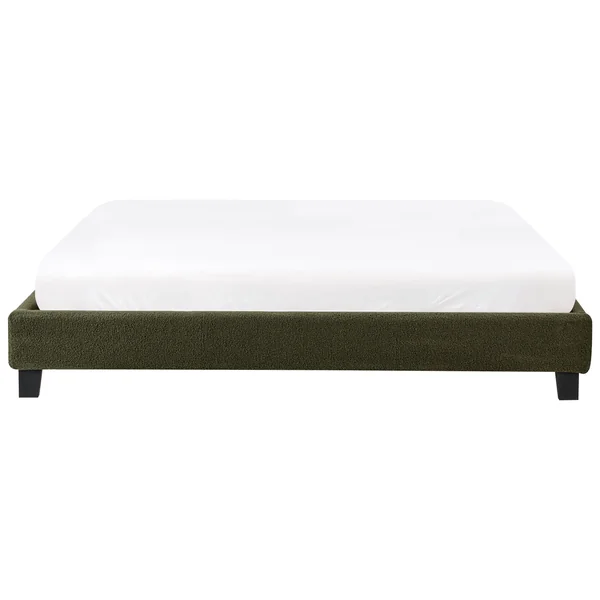 Bed without Headboard Boucle ROANNE 180 x 200 cm (EU Super King) Dark Green