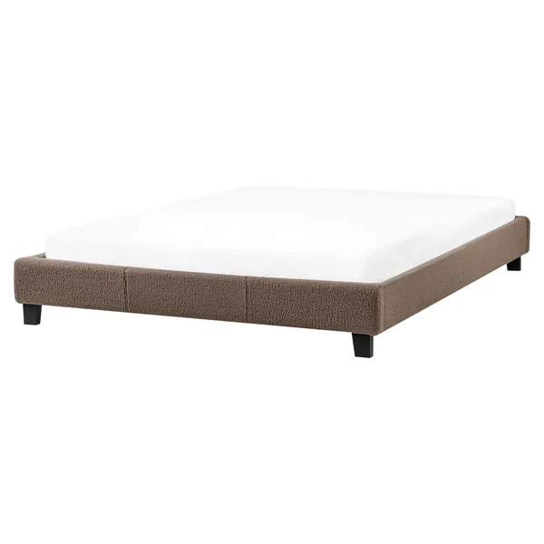Bed zonder hoofdbord Bouclé ROANNE 160 x 200 cm Taupe