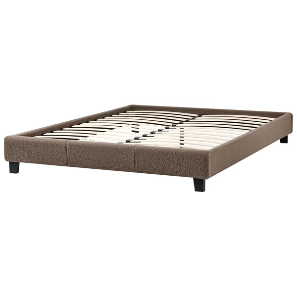 Bed zonder hoofdbord Bouclé ROANNE 160 x 200 cm Taupe