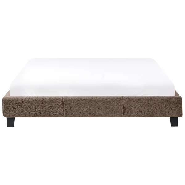 Bed zonder hoofdbord Bouclé ROANNE 160 x 200 cm Taupe