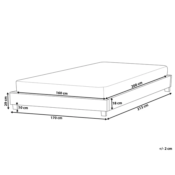 Bed zonder hoofdbord Bouclé ROANNE 160 x 200 cm Taupe