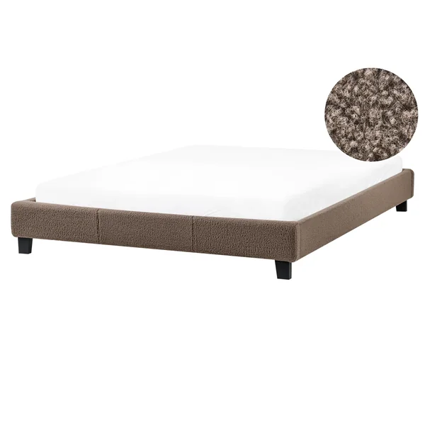 Bed zonder hoofdbord Bouclé ROANNE 160 x 200 cm Taupe
