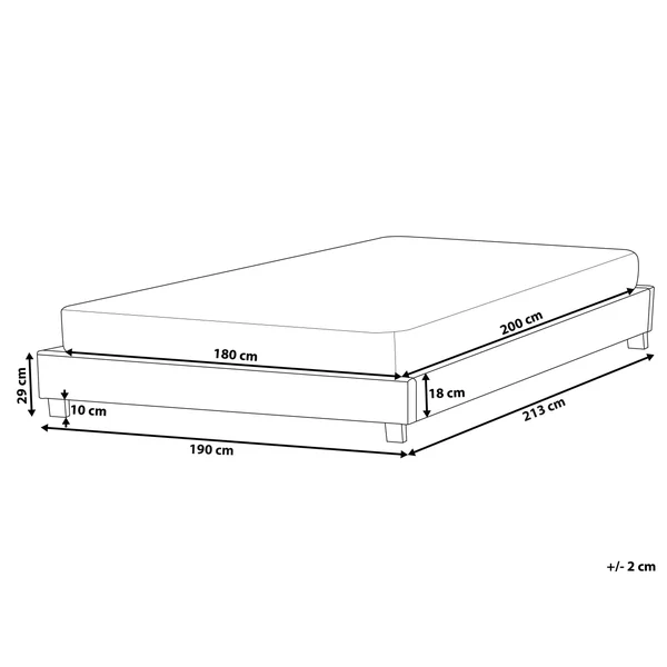 Bed zonder hoofdbord Bouclé ROANNE 180 x 200 cm Taupe