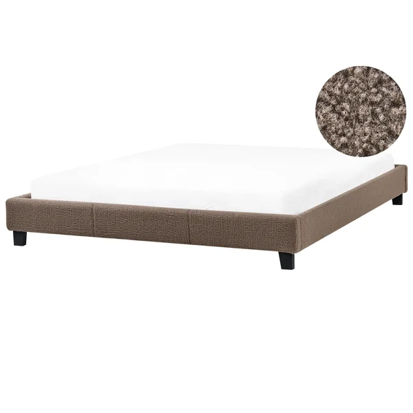 Bed zonder hoofdbord Bouclé ROANNE 180 x 200 cm Taupe