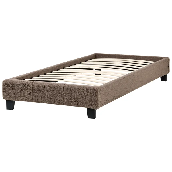 Bed zonder hoofdbord Bouclé ROANNE 90 x 200 cm Taupe