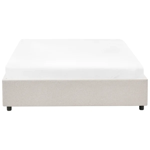 Bett mit Schubladen ohne Kopfteil Stoff PRADES 140 x 200 cm Hellbeige