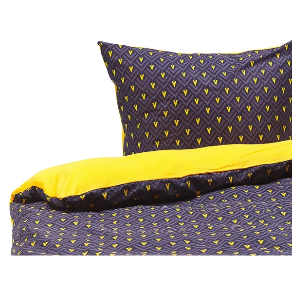 Bettwäsche-Set WALLINGFORD Baumwollsatin 155 x 220 cm Blau