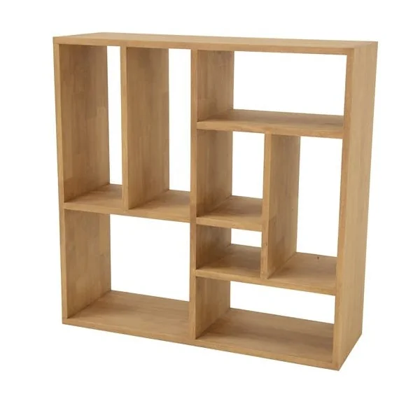 Bibliothèque ouverte Hévéa 8 niches déstructurées 90x30x90cm BALTIC