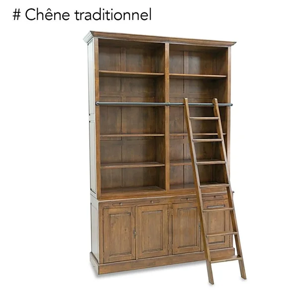 Bibliothèque échelle hévéa 163x240cm TRADITION