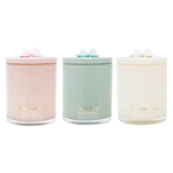 Bougie en verre colore