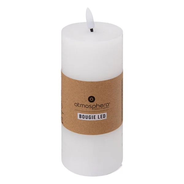 BOUGIE RONDE LED MOLIA BLANC 7X18CM