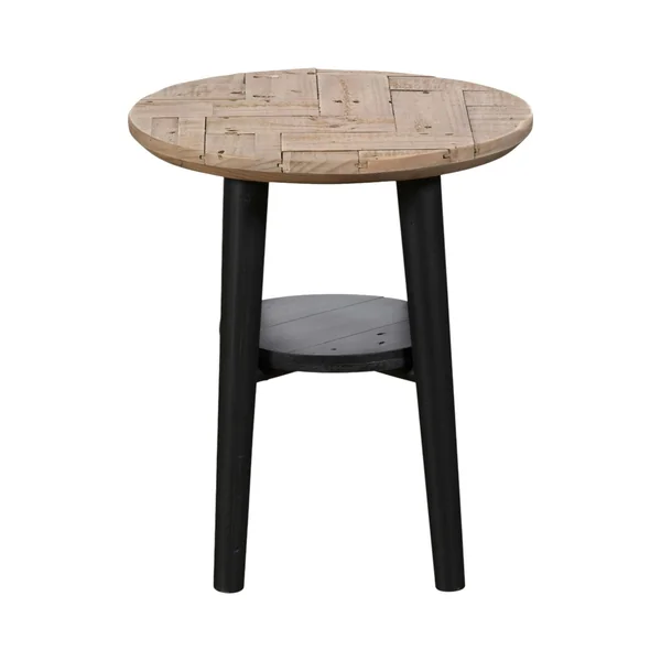 Bout de canapé en bois recyclé FSC motif chevron FAGA
