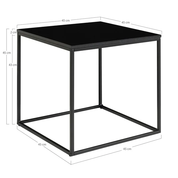 Bout de canapé minimaliste noir - forme cube design TALLINN