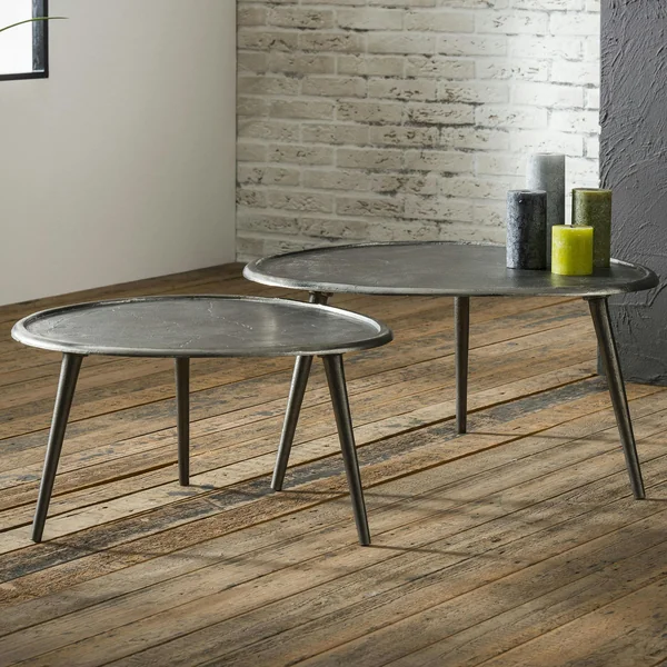 Bout de canapé vintage en métal noir 73 cm TRIBECA