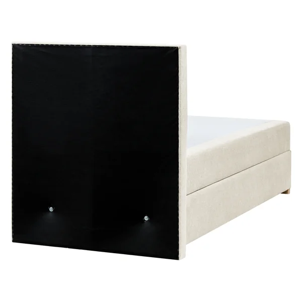 Boxspring met opbergruimte Stof MAJOR 90 x 200 cm Lichtbeige