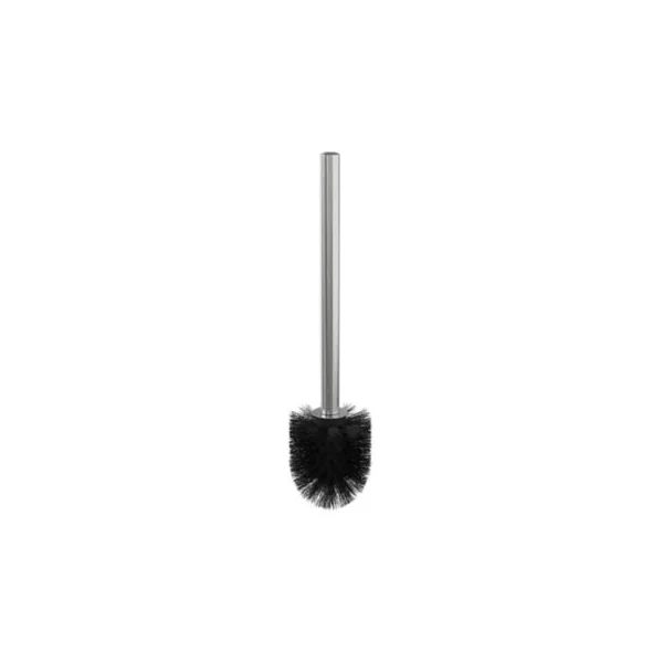 Brosse WC manche acier inoxydable brosse en polypropylène noire Ø7,5 x H.33 cm