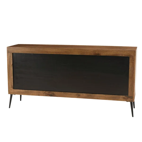 Buffet 3 portes bois recyclé marqueterie KORKAI