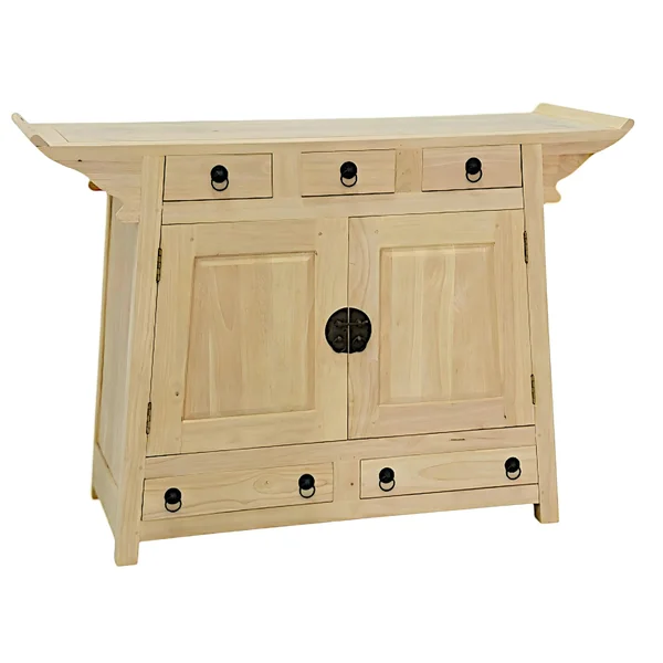 Buffet Chinois Hévéa 2 portes, 5 tiroirs 125x45x90cm MAORI