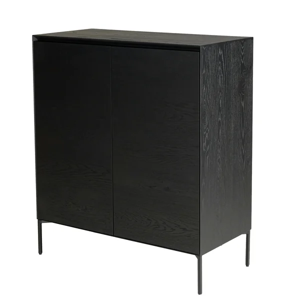 Buffet contemporain 2 portes bois couleur noire MAYENCE