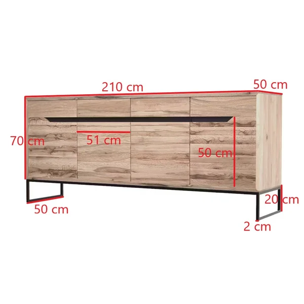 Buffet en bois de chêne blanc PALERME