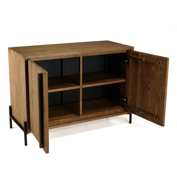 Buffet en teck recyclé 2 portes bois massif 101 cm SWING