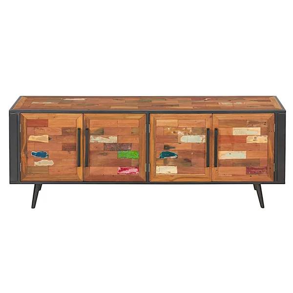 Buffet enfilade 4 portes bois recyclé DRAKKAR