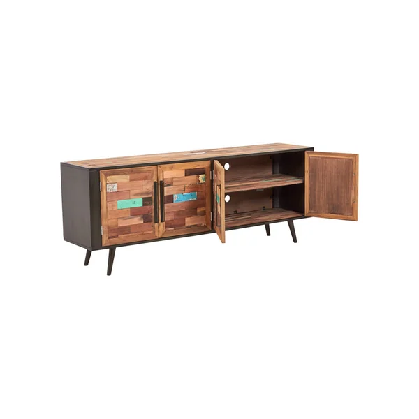 Buffet enfilade 4 portes bois recyclé DRAKKAR