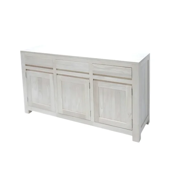 Buffet Hévéa 3 portes, 3 tiroirs 150x45x85cm OLGA