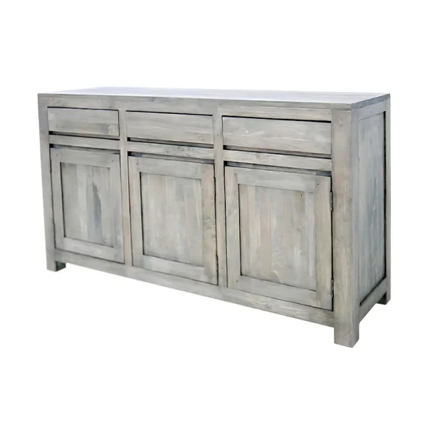 Buffet Hévéa 3 portes, 3 tiroirs 150x45x85cm OLGA