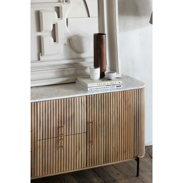 Buffet moderne en marbre et bois MASSA