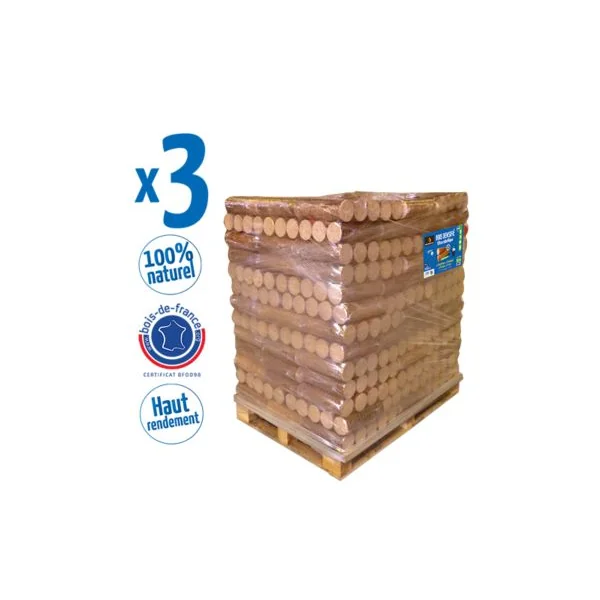 Bûche densifiées Woodstock 104 packs de 5 bûches (3 palettes) - Prêt à l'emploi ≤ 10 %