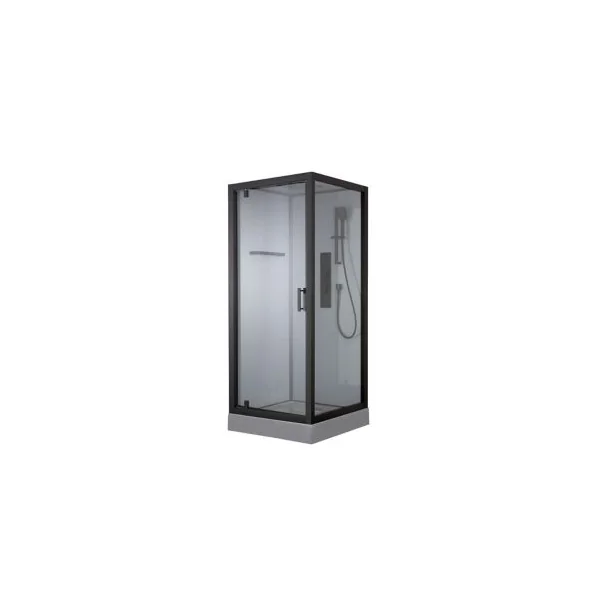 Cabine de douche hydromassante carrée noir GoodHome Beloya 90 x 90 cm