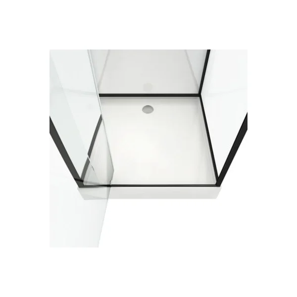 Cabine de douche l.70 x L.70 x H.230 cm – porte pivotante, style industriel noir & blanc, Galedo City